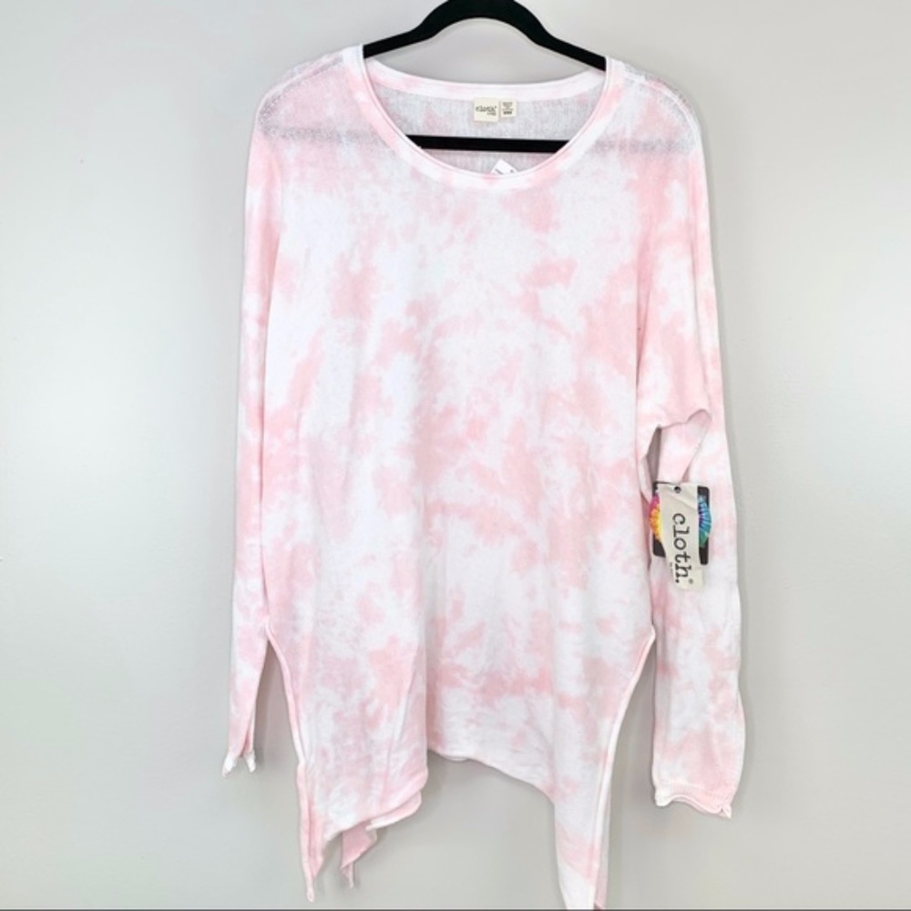Cloth Oversized Knit Sweater Pink Tie Dye Size M